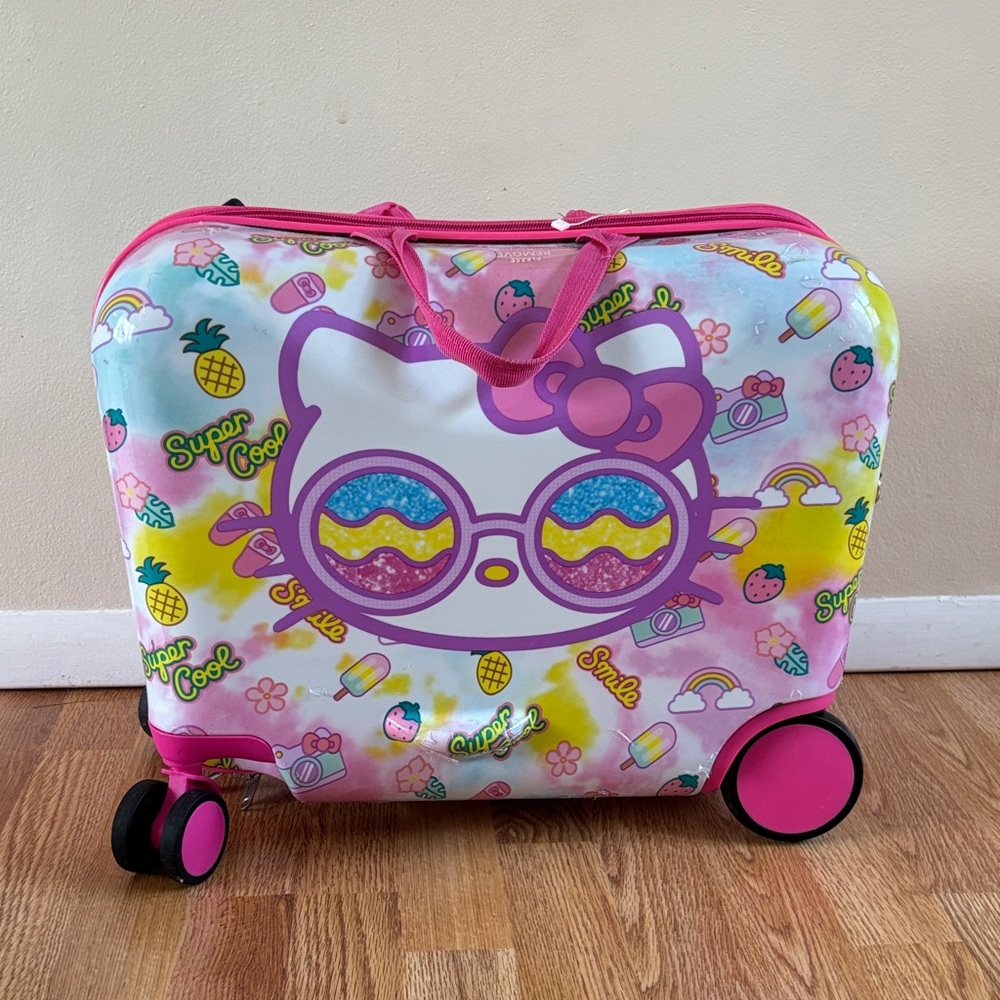 Hello Kitty Pink and Yellow Kids Rolling Bag